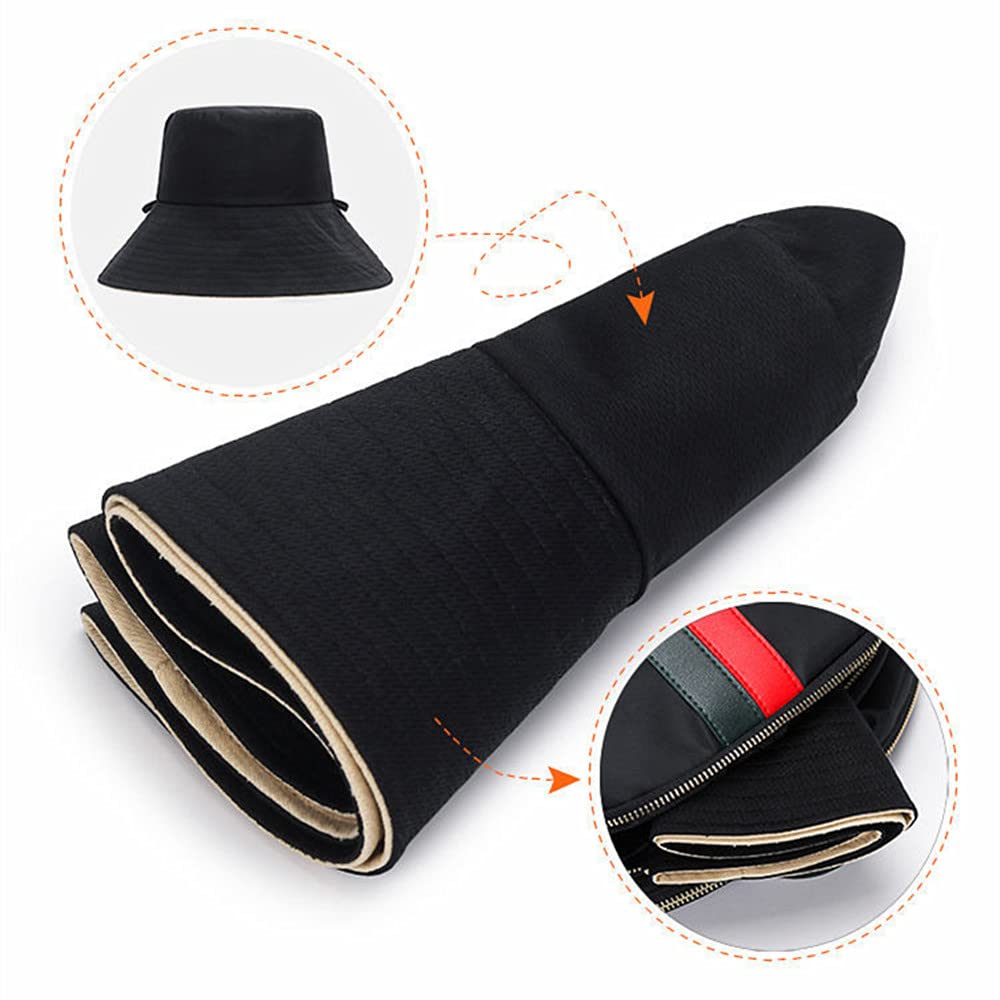 Foldable Beach Fishing Cap UV Sun Protection Waterproof Breathable Wide Brim Bucket Sun Hat for Women - Image 5