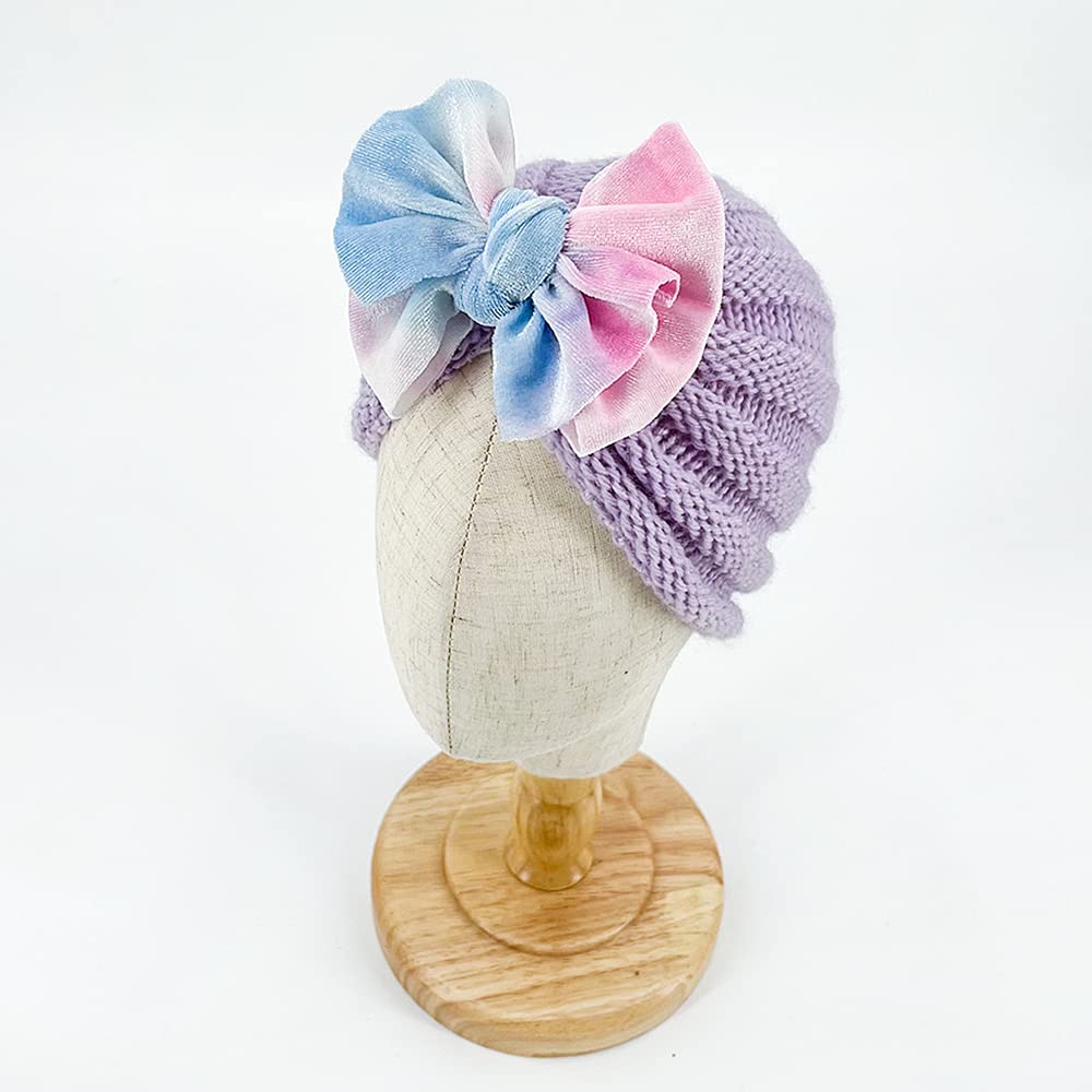 XYX Baby Girl Toddlers Breathable Cotton Hat Newborn Knotted Hat Cute Donut Soft Turban Bow Knot Cap - Image 4