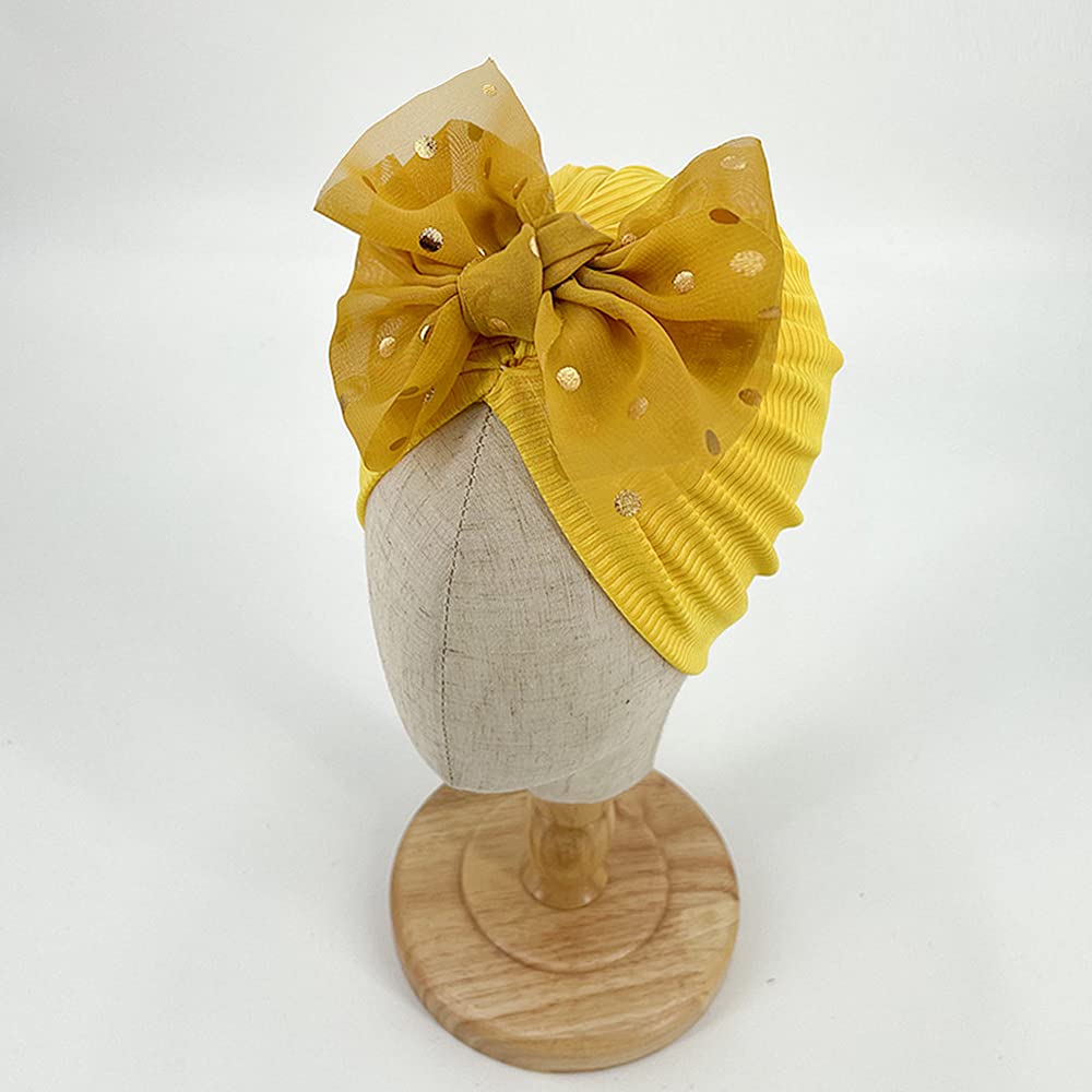 XYX Baby Girl Toddlers Breathable Cotton Hat Newborn Knotted Hat Cute Donut Soft Turban Bow Knot Cap - Image 4