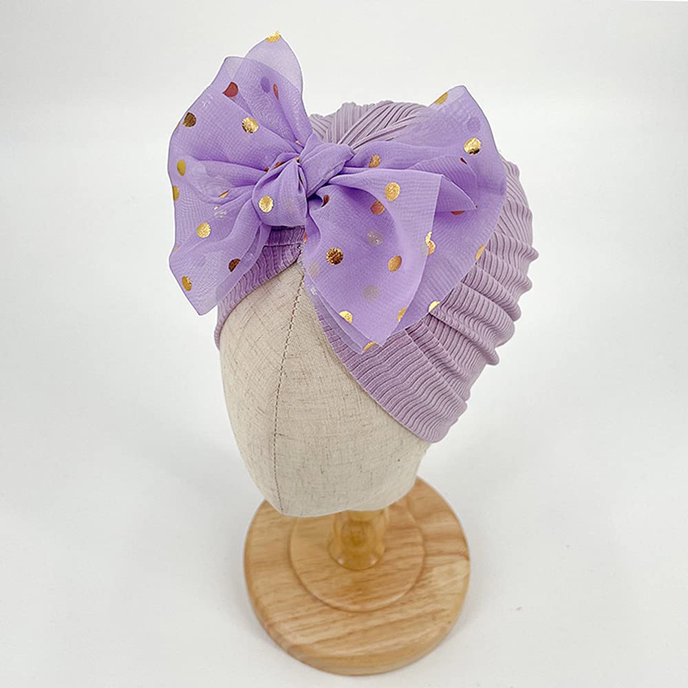 XYX Baby Girl Toddlers Breathable Cotton Hat Newborn Knotted Hat Cute Donut Soft Turban Bow Knot Cap - Image 5
